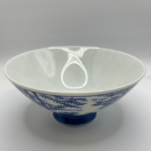 Vintage Japanese Sometsuke Blue/White Footed Porcelain Rice Bowls- Set of 4 - Picture 11 of 11